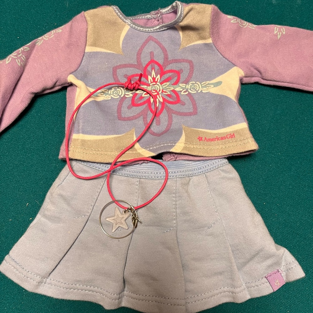 American Girl “I Like Your Style” Pink and Blue Outfit with Star Necklace